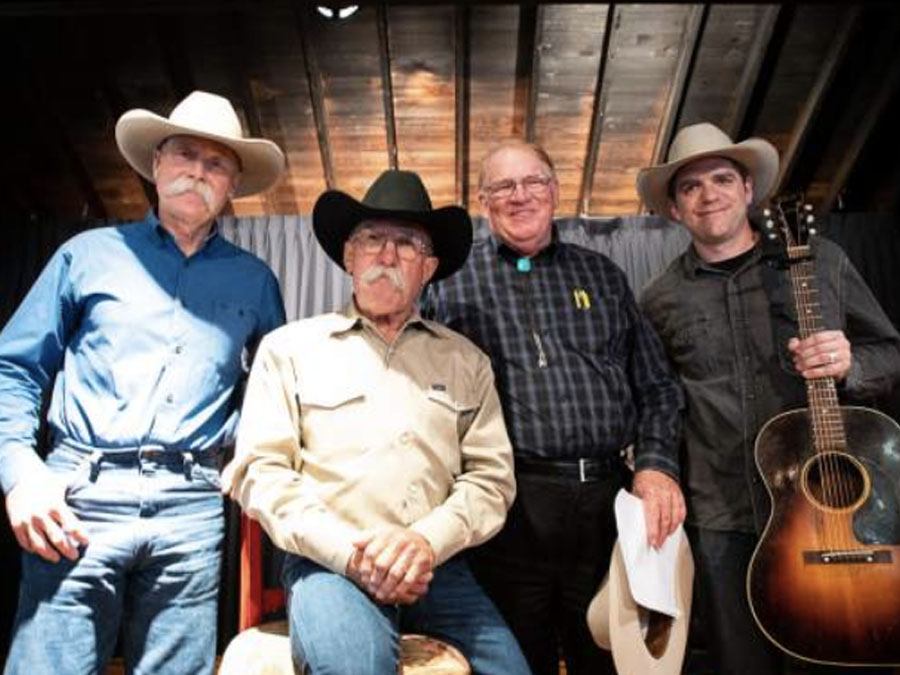 Four cowboy poets at the Laura Riding Jackson Poetry & BBQ event 